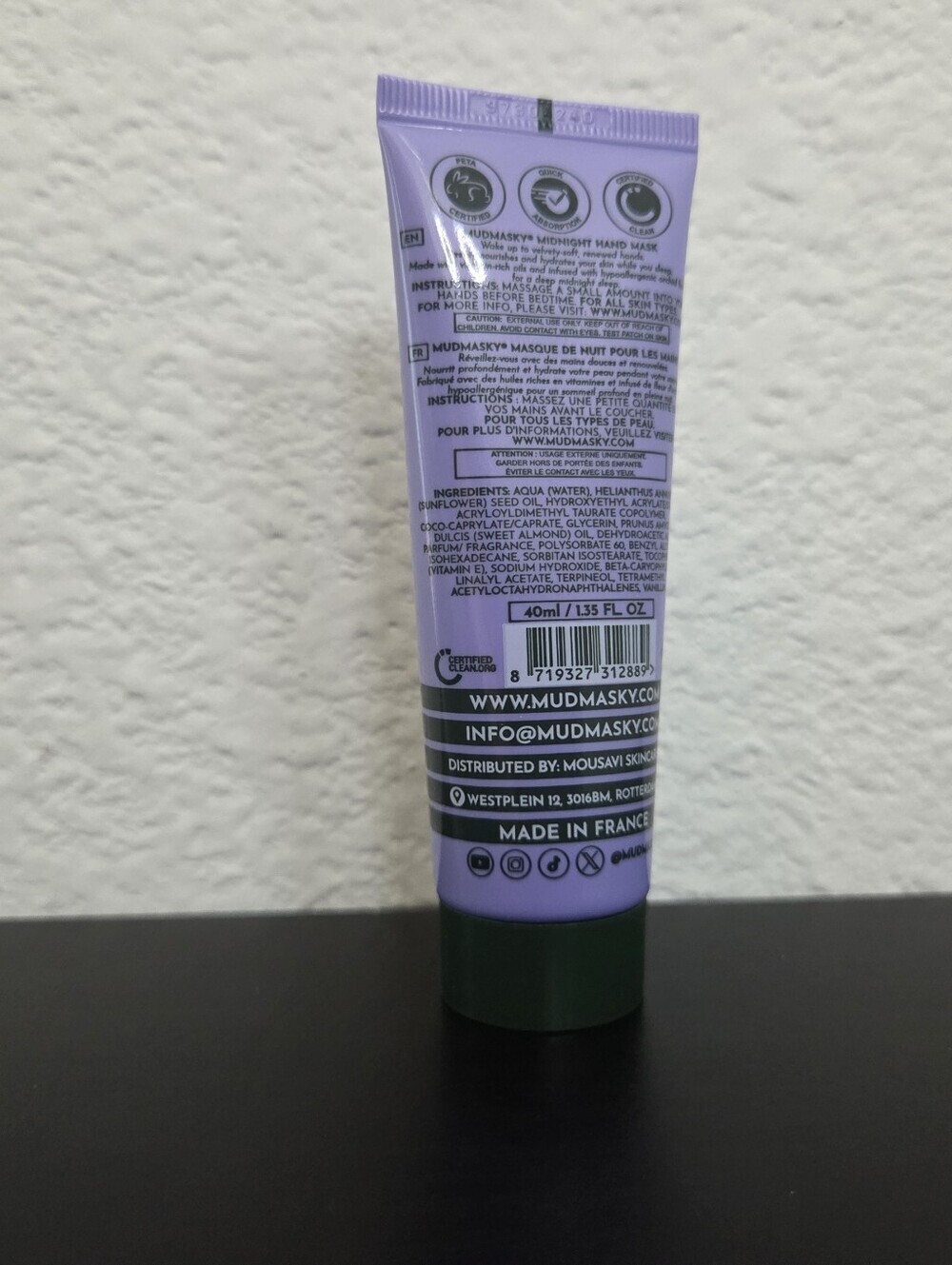 MUDMASKY Midnight Hand Mask 40 ml - Picture 2 of 2